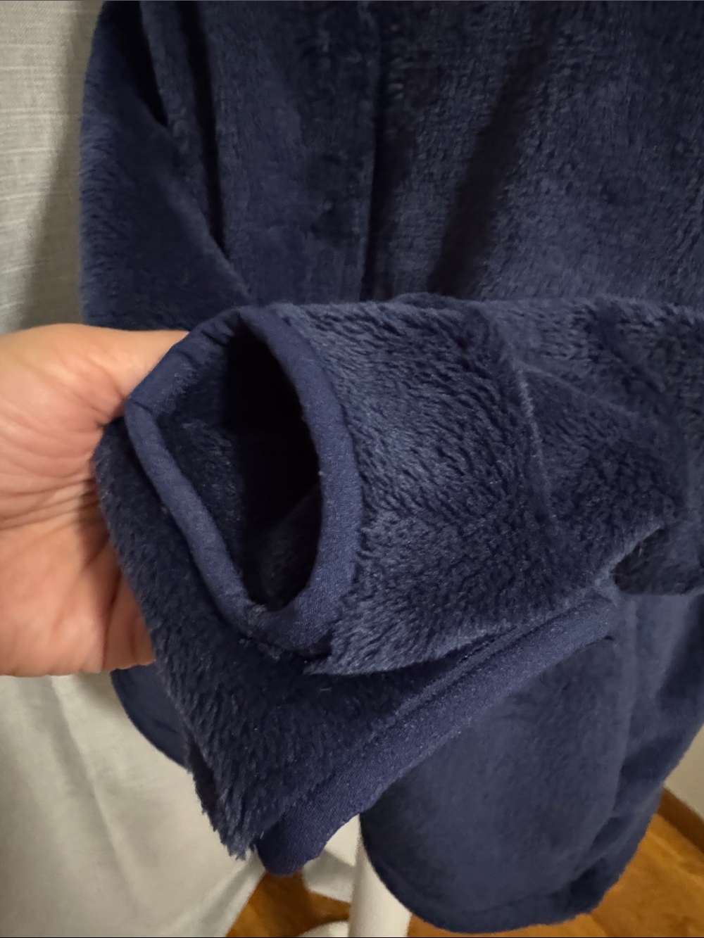 Wmns LANDS END Plush FullZip-Sz XL Petite-Navy-Pockets-EUC - Picture 6 of 15